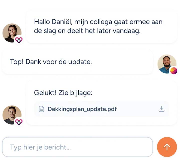 Een chat met collega's